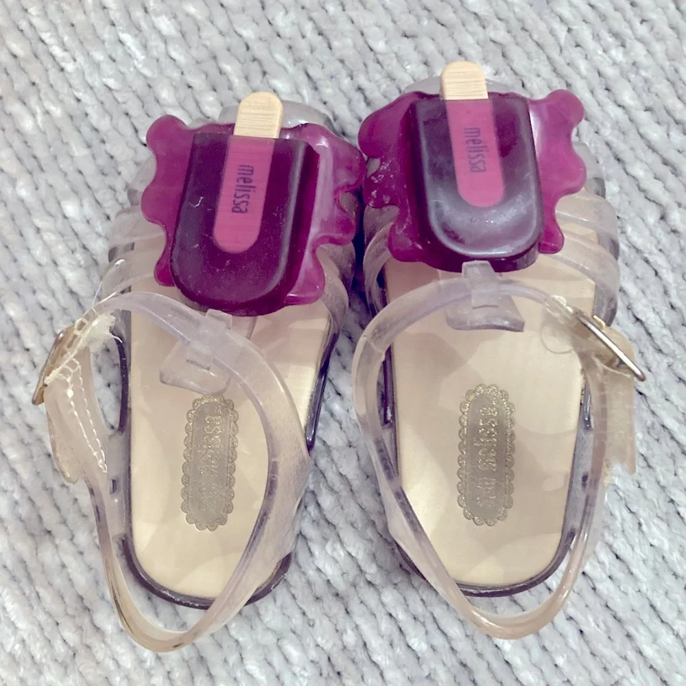 Mini Melissa Toddler Girls Sz 5 Aranha Melting Popsicle Jelly Sandals Clear Pink